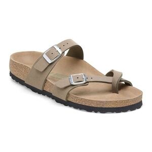 Birkenstock Mayari Vegan Grey Taupe Double Strap Comfort Sandals Size 42